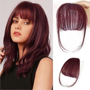 New Red Wispy Bangs Fringe Hair Clip-in Hair Extensions for Women
